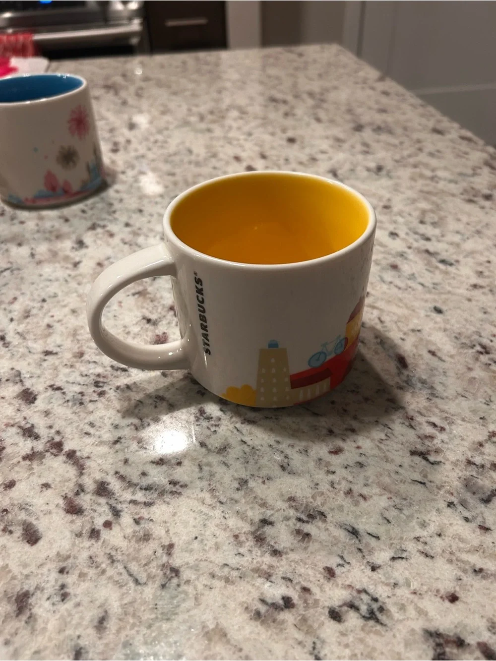 Starbucks You Are Here Copenhagen Cityscape Ceramic Mug - Yellow Interior